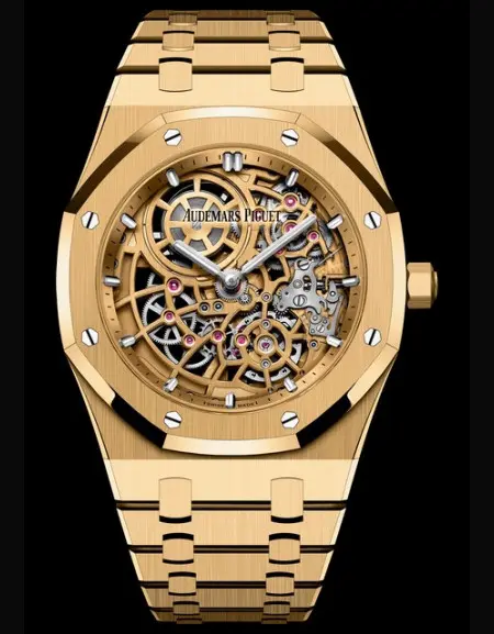 Nouveauté Audemars Piguet: Royal Oak «JUMBO» extra-plat squelette en or jaune 
